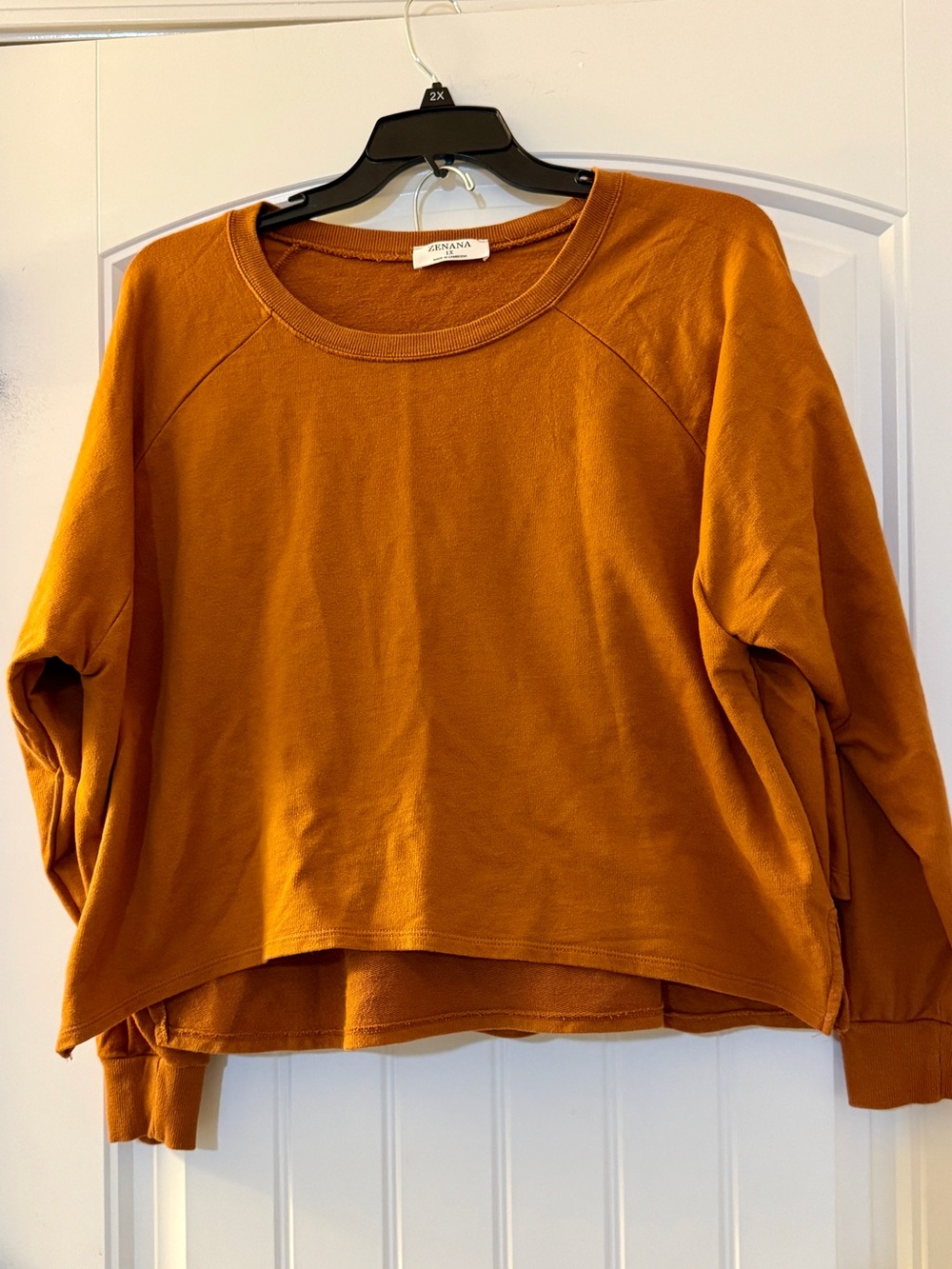 Zenana Outfitters Rust Orange Pullover Sweatshirt With Matching Shorts Size 1X